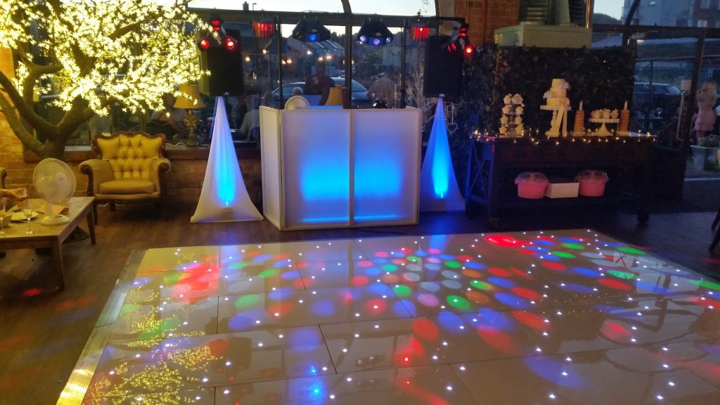 Blue Colour wash LED dance floor - Carriages Oswestry - Happy Sounds Mobile Disco